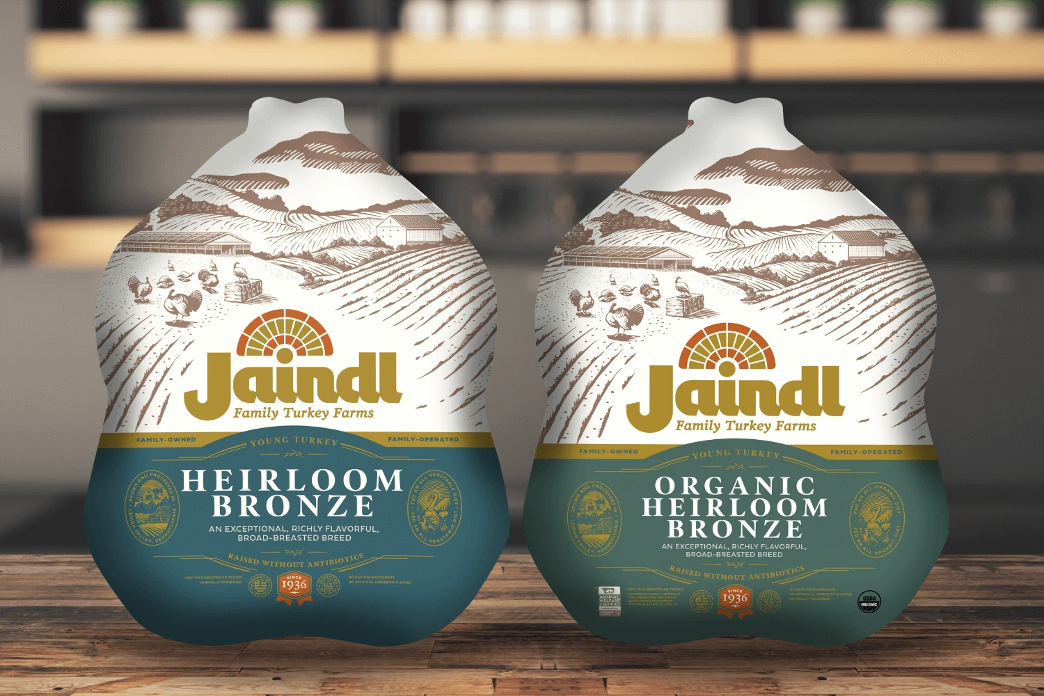 Heirloom Turkey Package Design for Jaindl Family Farms