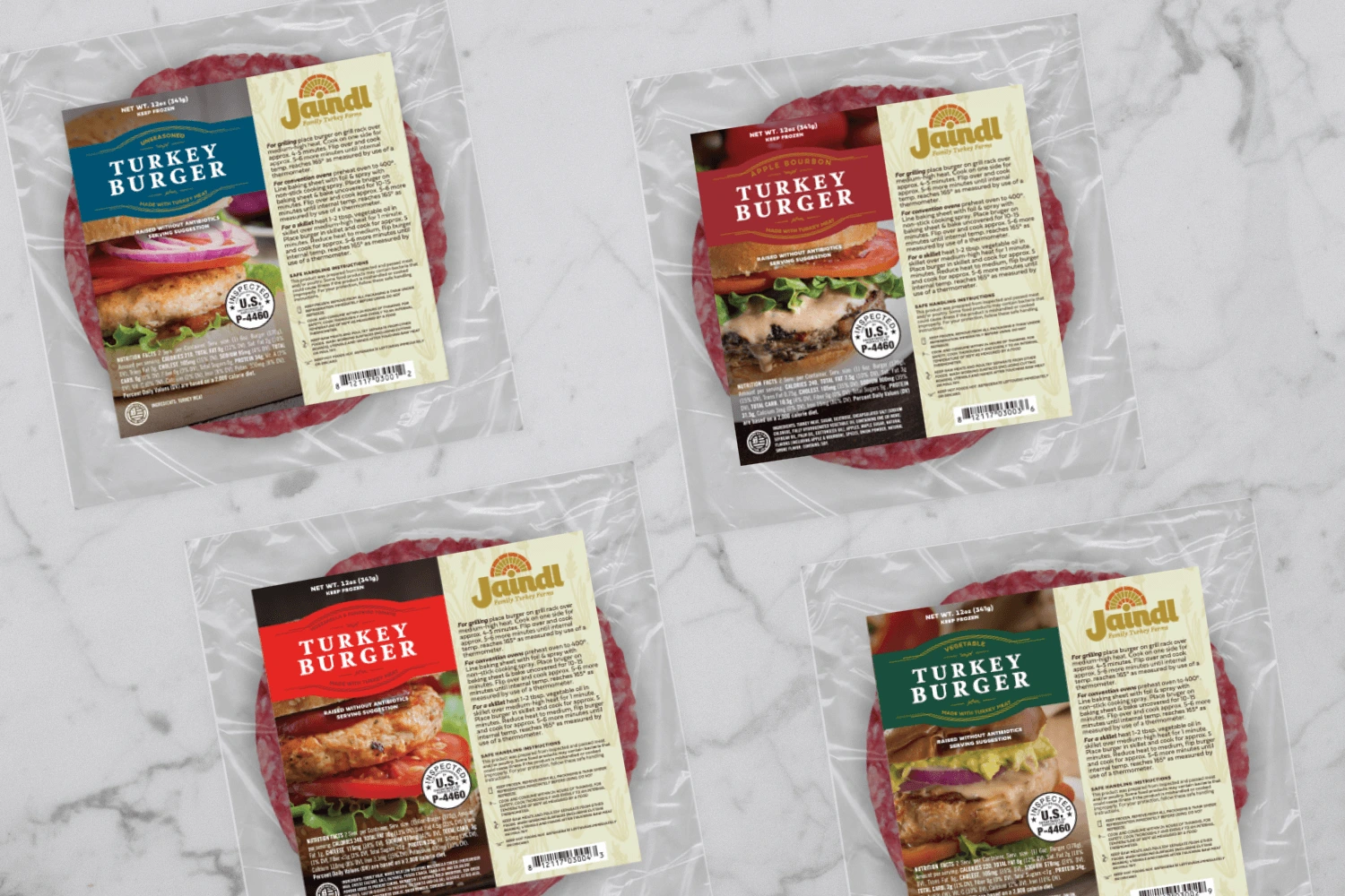 Turkey Burger Package Design for Jaindl Family Farms